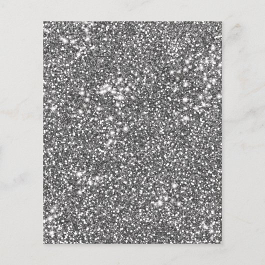 Faux Silver Glitter Textielkijken & aangepaste tek Flyer (Achterkant)