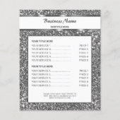 Faux Silver Glitter Textielkijken & aangepaste tek Flyer (Voorkant)
