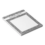 Faux Silver Glitter Textielkijken & aangepaste tek Notitieblok (Schuin)