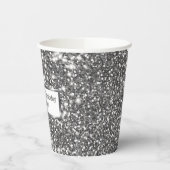 Faux Silver Glitter Textielkijken & aangepaste tek Papieren Bekers (Links)