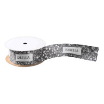 Faux Silver Glitter Textielkijken & aangepaste tek