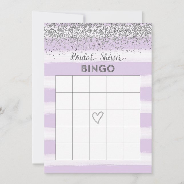 Faux Silver Glitter Vrijgezellenfeest Bingo Kaart (Voorkant)