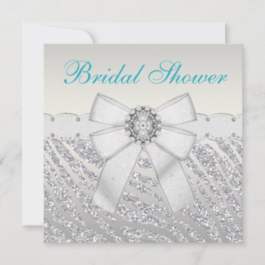 Faux Silver Glitter Zebra Stripes Vrijgezellenfees Kaart (Voorkant)