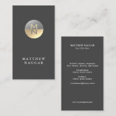 Faux Silver & Gold Foil Cirkel Logo Visitekaartje (Voorkant / Achterkant)