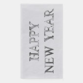 Faux Silver Gray Typografie Happy Nieuwjaar Servet (Voorkant)