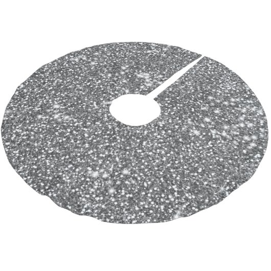 Faux Silver Grey Glitter Texture Let op design Kerstboom Rok (Gekanteld)