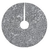 Faux Silver Grey Glitter Texture Let op design Kerstboom Rok (Voorkant)