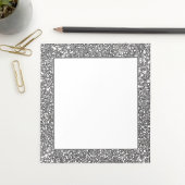 Faux Silver Grey Glitter Texture Let op design Notitieblok