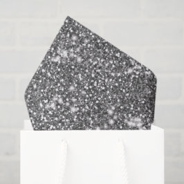 Faux Silver Grey Glitter Texture Let op design Tissuepapier