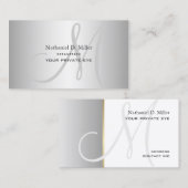 Faux Silver Grey Gradient DIY Visitekaartje (Voorkant / Achterkant)