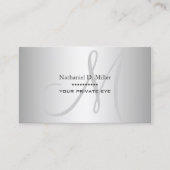 Faux Silver Grey Gradient DIY Visitekaartje (Voorkant)