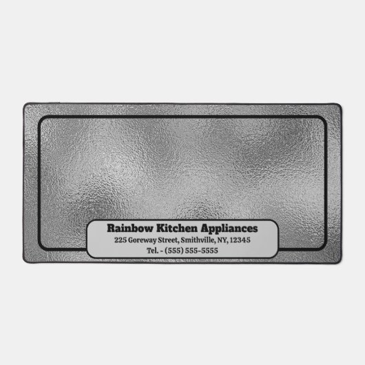 Faux Silver Grey Metallic voor hem Bureaumat (Voorkant)