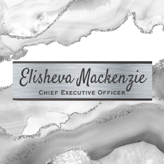 Faux Silver Kantoor Deurborden Naam Bord Deurbordje