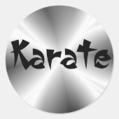 Faux Silver Karate Ronde Sticker (Voorkant)