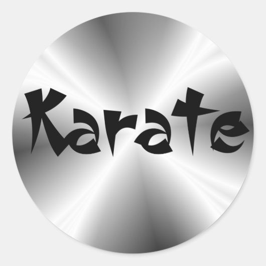 Faux Silver Karate Ronde Sticker (Voorkant)