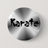 Faux Silver Karate Round Button (Voorkant)