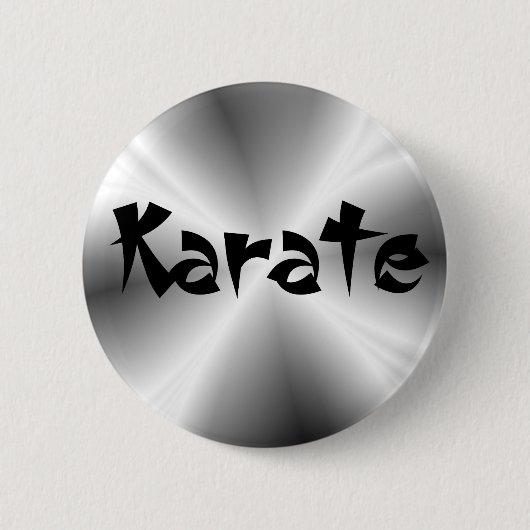Faux Silver Karate Round Button (Voorkant)