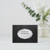 Faux Silver Label met Chic Metallic Dot Pattern (Staand voorkant)