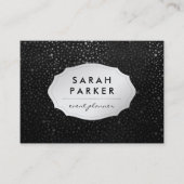 Faux Silver Label met Chic Metallic Dot Pattern (Voorkant)