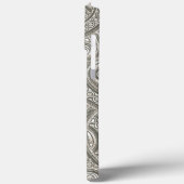 Faux Silver Leather Chic Paisley Tribal Patroon Case-Mate iPhone Case (Achterkant / Links)