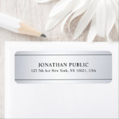 Faux Silver Look Modern Clean Sjabloon Custom Etiket (Insitu)