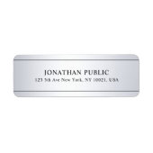 Faux Silver Look Modern Clean Sjabloon Custom Etiket (Voorkant)