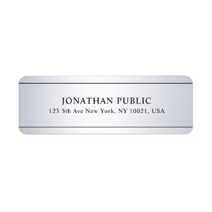 Faux Silver Look Modern Clean Sjabloon Custom Etiket