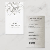 FAUX SILVER LOTUS SIMPLE REIKI SPIRITUELE HEALER VISITEKAARTJE (Voorkant / Achterkant)