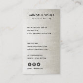 FAUX SILVER LOTUS SIMPLE REIKI SPIRITUELE HEALER VISITEKAARTJE (Achterkant)