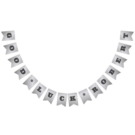 Faux Silver Luxe Bedrijfsnaam & Bericht Vlaggetjes (Alle)