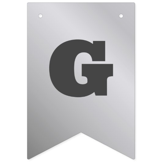 Faux Silver Luxe Bedrijfsnaam & Bericht Vlaggetjes (Eerste vlag)