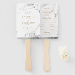 Faux Silver Marble luxe modern trouwprogramma Handwaaier