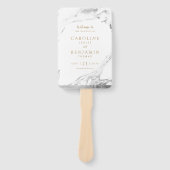 Faux Silver Marble luxe modern trouwprogramma Handwaaier (Voorkant)