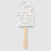 Faux Silver Marble luxe modern trouwprogramma Handwaaier (Achterkant)