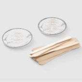 Faux Silver Marble luxe modern trouwprogramma Handwaaier (Niet-gemonteerd)