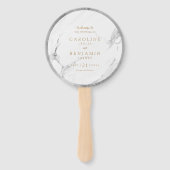 Faux Silver Marble luxe modern trouwprogramma Handwaaier (Voorkant)