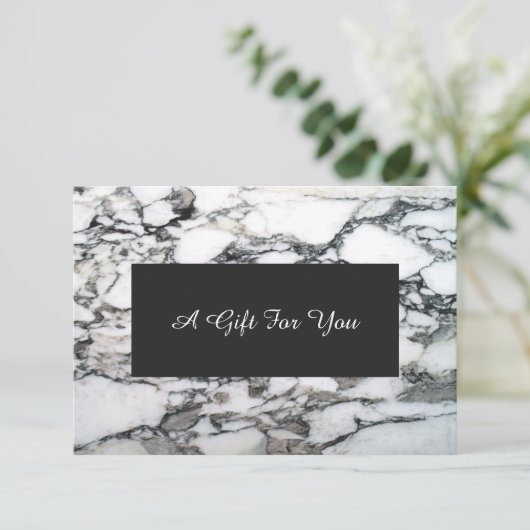 Faux Silver Marble Spa en Salon Gift Certificate (Staand voorkant)