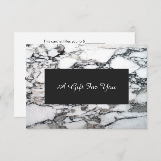 Faux Silver Marble Spa en Salon Gift Certificate (Voorkant / Achterkant)