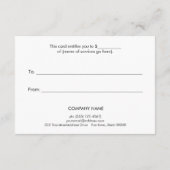 Faux Silver Marble Spa en Salon Gift Certificate (Achterkant)