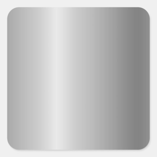 Faux Silver Metal Blank Sjabloon, DIY Tekst & Kuns Vierkante Sticker (Voorkant)