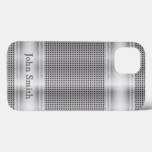 Faux Silver Metal Pattern iPhone X Hoesje (Achterkant (horizontaal))