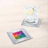 Faux Silver Metallic look Custom Voeg hier Logo to Kartonnen Onderzetters (Insitu)