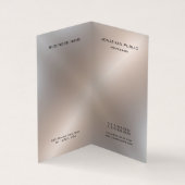 Faux Silver Metallic look Elegant Modern Monogram Visitekaartje (Binnen)