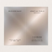 Faux Silver Metallic look Elegant Modern Monogram Visitekaartje (Binnenkant ongevouwen)