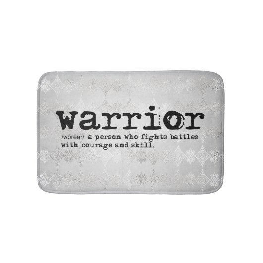 Faux Silver Metallic Warrior Definitie Badmat (Voorkant)