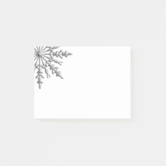 Faux Silver Metallic Winter Snowflake Post-it® Notes (Voorkant)