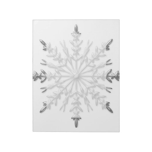 Faux Silver Metallic Winter Snowflakes Notitieblok (Linkerzijde)