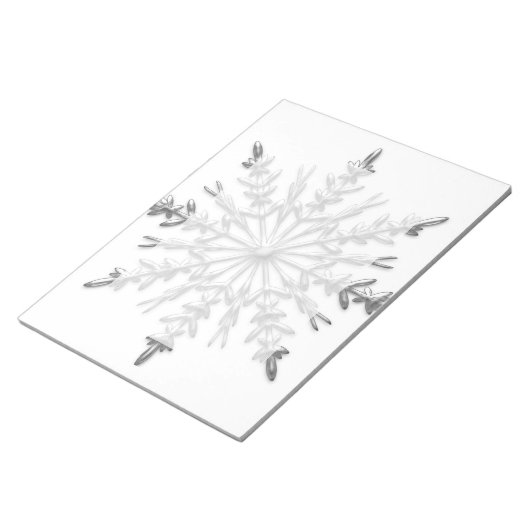Faux Silver Metallic Winter Snowflakes Notitieblok (Schuin)