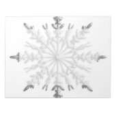 Faux Silver Metallic Winter Snowflakes Notitieblok (Voorkant)