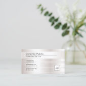 Faux Silver Modern Elegant Glamoureuze Sjabloon Visitekaartje (Staand voorkant)